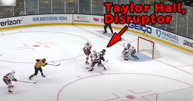 Taylor Hall drives the net 