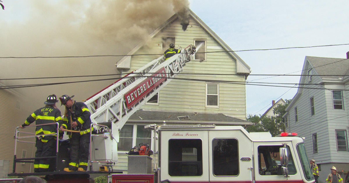 2 Firefighters Injured Battling House Fire In Revere - CBS Boston