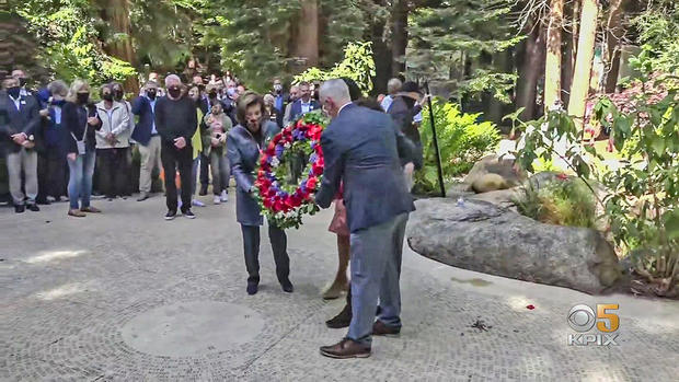 AIDS at 40: Wreath Layed  in AIDS Memorial Grove in Golden Gate Park 