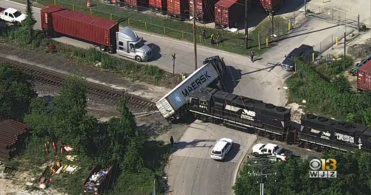 Police: Tractor Trailer Overturns After Colliding With Train In Dundalk ...