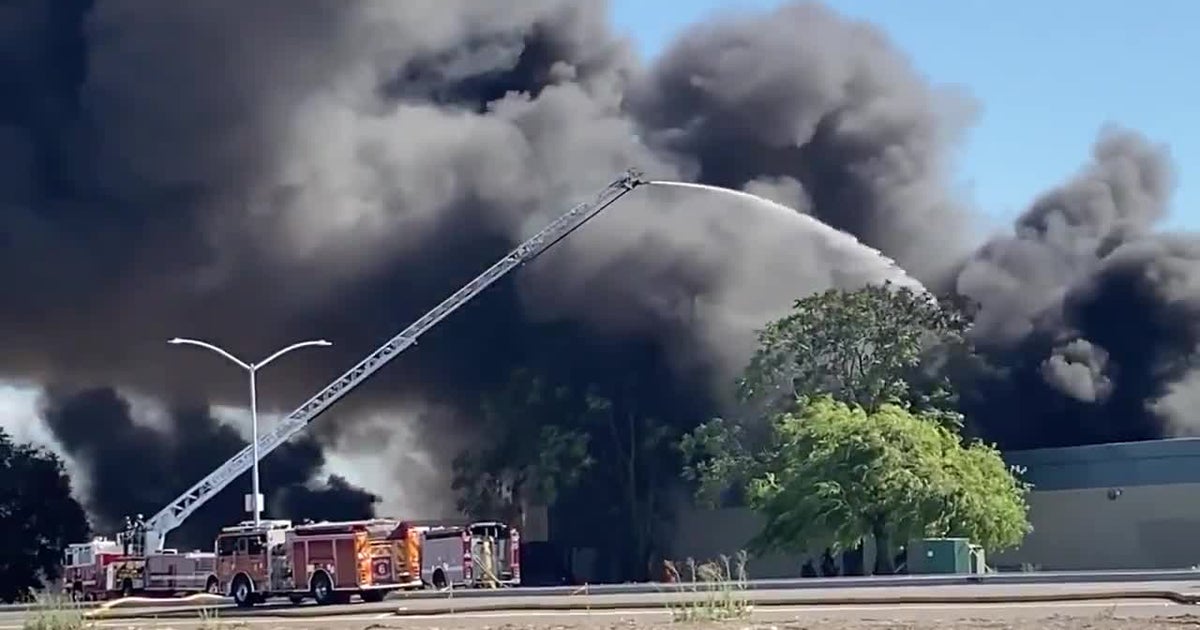 VIDEO: Crews Battle Fire At Mattress Recycling Center In Stockton - CBS ...