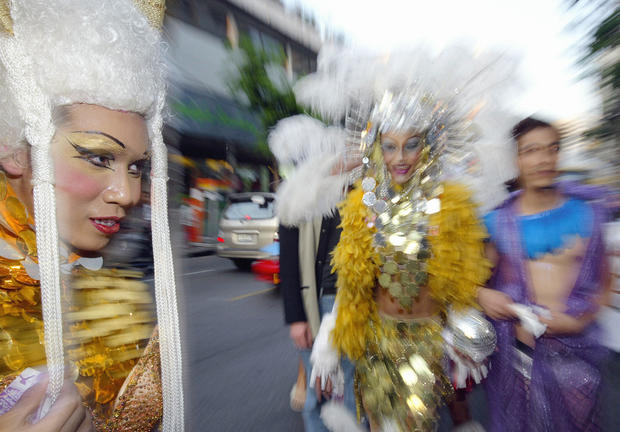 Thai gays march in an annual "Gay Pride" 