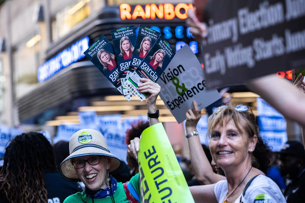 Supporters Gather Outside As New York City Mayoral Candidates Participate In Final Debate 