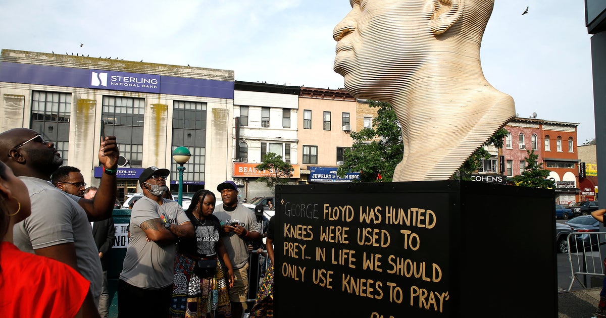 NYPD investigating vandalism of Floyd statue unveiled on