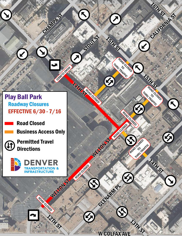 Map of Closures for Play Ball Park 