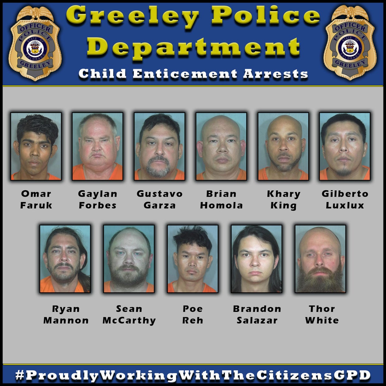 Operation 'Greeley Predators': 11 Men Charged With Soliciting A Child ...
