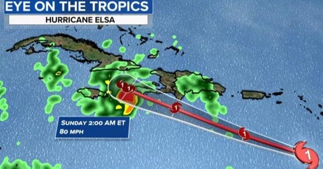 Elsa strengthens to first Atlantic hurricane of 2021 CBS News