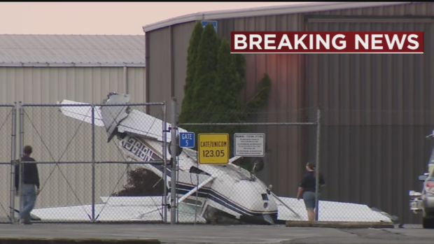 butler airport plane flipped 