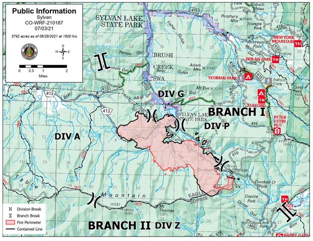 Firefighters Injured Climber 6 (fire closure map from Sylvan Fire Info on FB) 