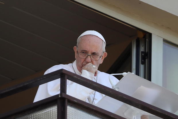 Pope Francis leads the Angelus prayer from Gemelli hospital in Rome 