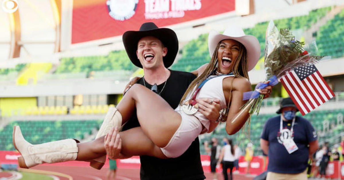 Hunter Woodhall and Tara Davis met at a track meet four years ago. Now