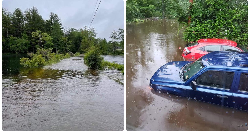 New Hampshire Communities Flooded By Weekend Rain - CBS Boston