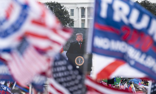 President Donald Trump speaks to supporters from the Ellipse at the White House in Washington on Wednesday, Jan. 6, 2021. 