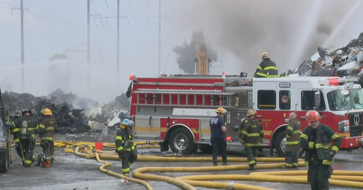 Philadelphia Fire Crews Battle Junkyard Fire In Port Richmond CBS