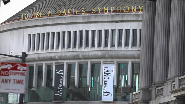 Title of Louise M Davies Symphony Hall seen on Tuesday, Oct. 6, 2020, in San Francisco, Calif. 