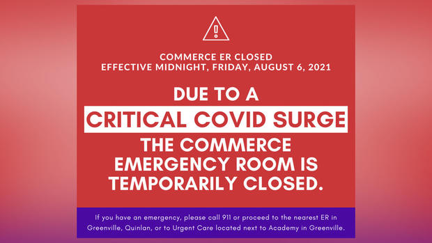 Commerce ER closed 