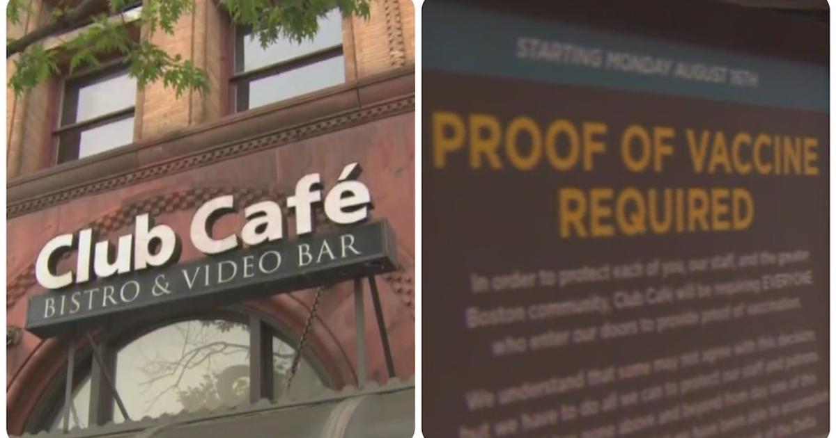 Club Café In Boston To Require Patrons To Show COVID Vaccination Card  Before Entering - CBS Boston