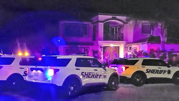 Police Outside a Sunnyvale House Where Gunfire Broke Out Overnight 