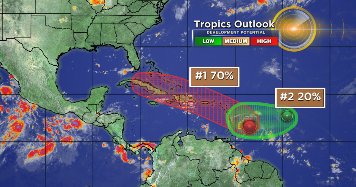 Tracking The Tropics Watching Two Systems In The Atlantic Cbs Miami