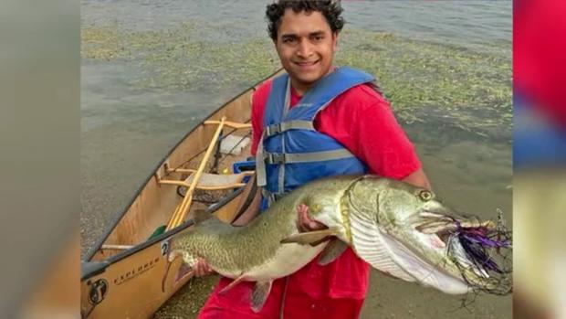 Mikhail Pearthree with near-record muskie 