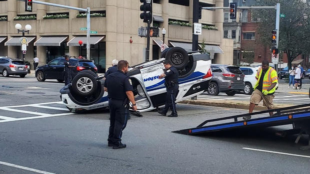 Boston Police cruiser crash 