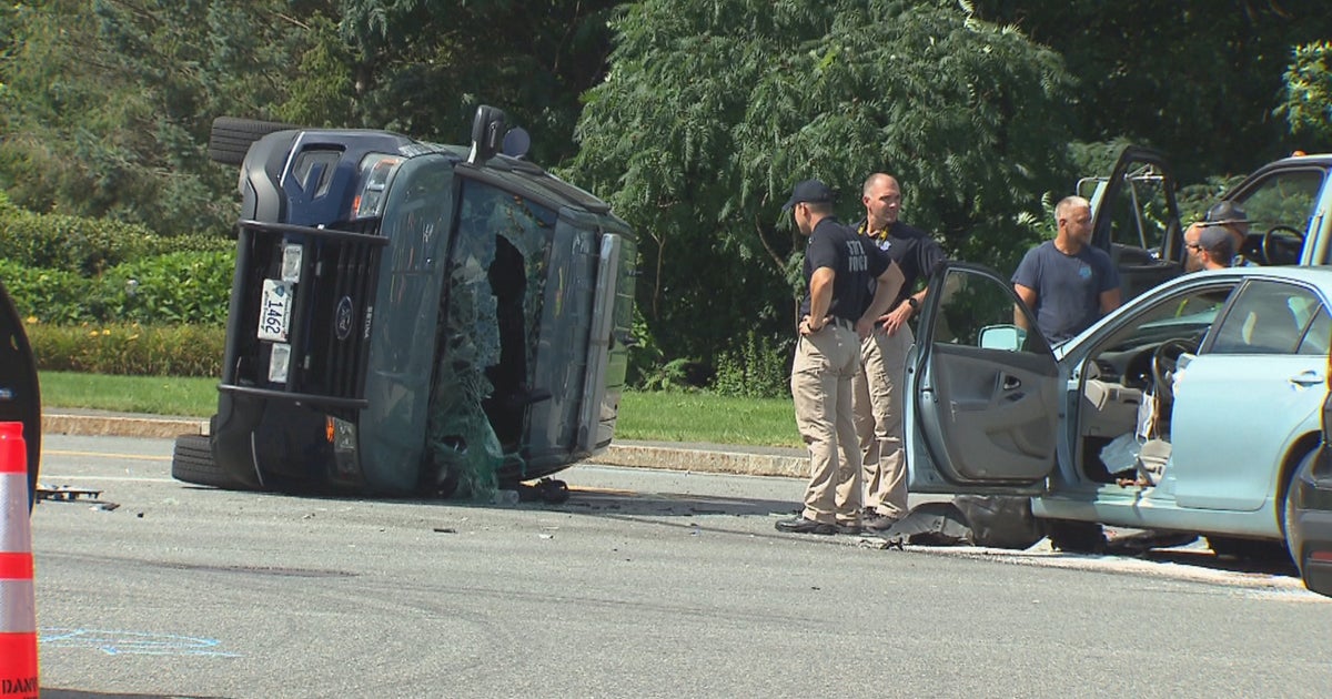 Police Cruiser Rolls Onto Side After Crash In Danvers; Trooper, 2