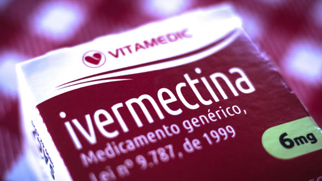In this photo illustration a box of Ivermectina medicine 
