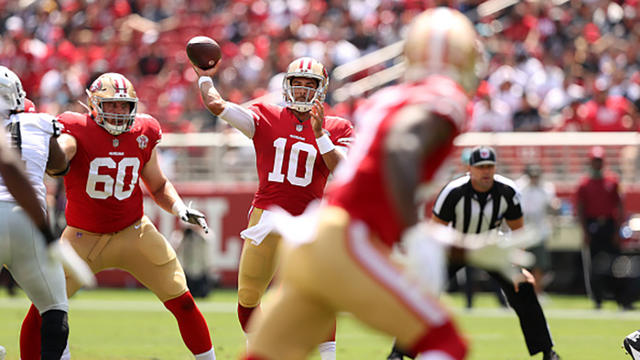 49ers use QB platoon to beat Raiders 34-10