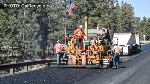 Paving a California Road With Rubberized Asphalt 