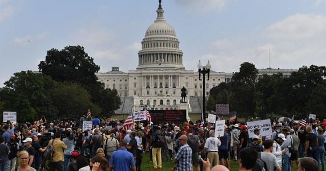 Large Police Presence At Justice For J6 Rally At U S Capitol CBS News