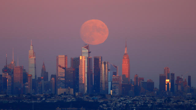 Harvest Moon Rises in New York City 