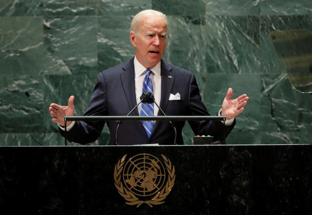 Biden says the world stands at an 