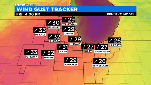 Wind Gusts At 4 p.m. Friday: 09.23.21 