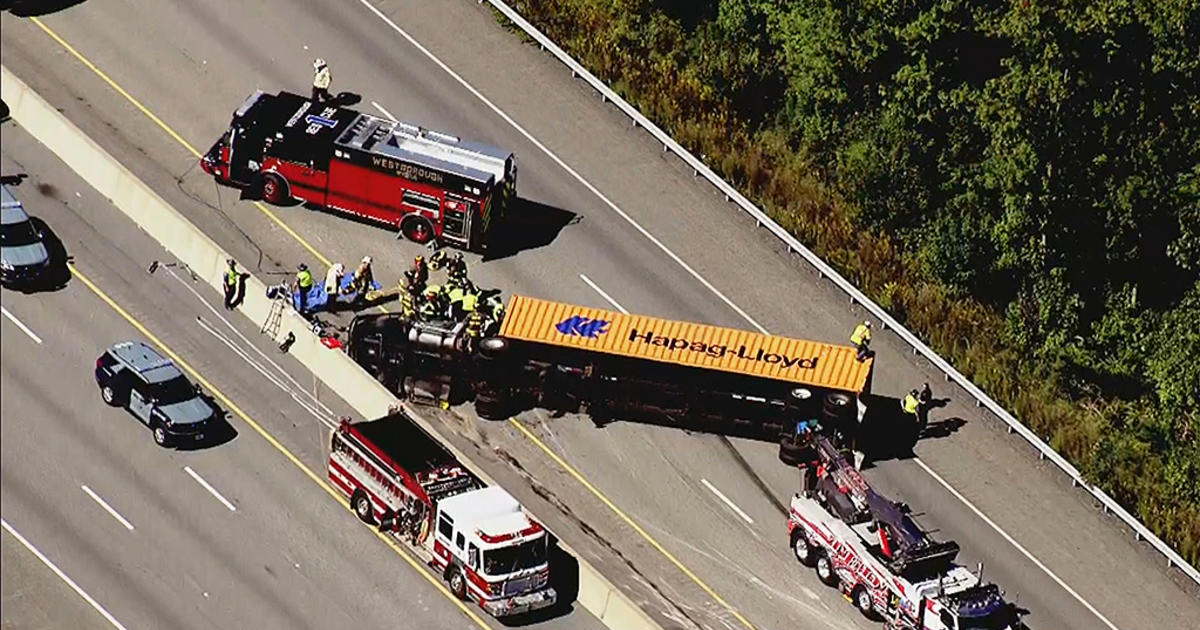 Mass Pike Crash: Tractor-Trailer Rollover In Grafton Briefly Shuts Down ...