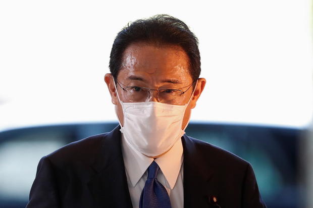 Japan's newly-elected PM Kishida arrives at his official residence in Tokyo 