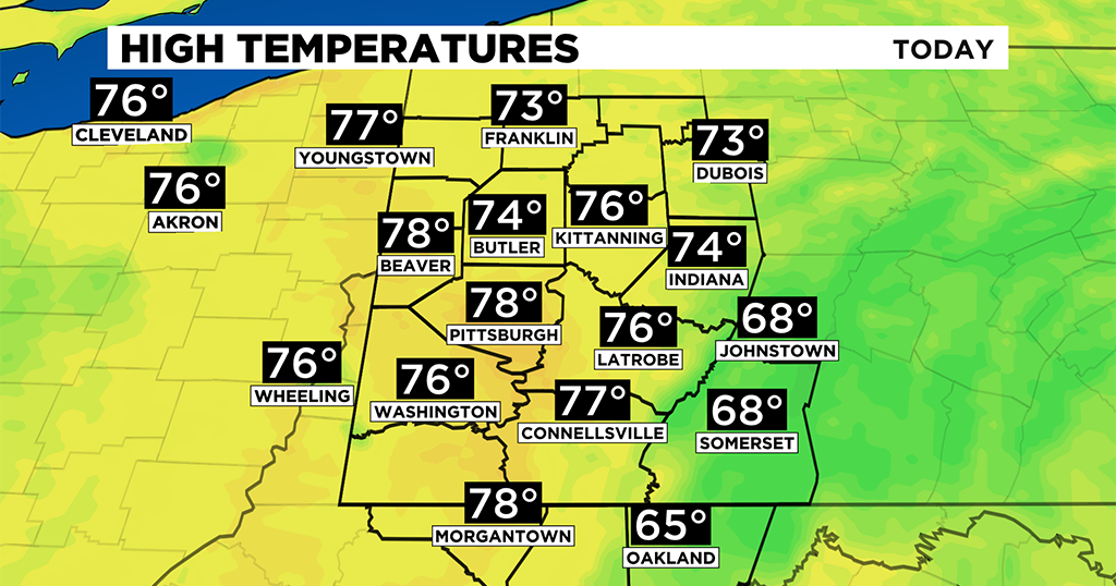 Pittsburgh Weather: Warm Weather Sticks Around, Scattered Showers ...