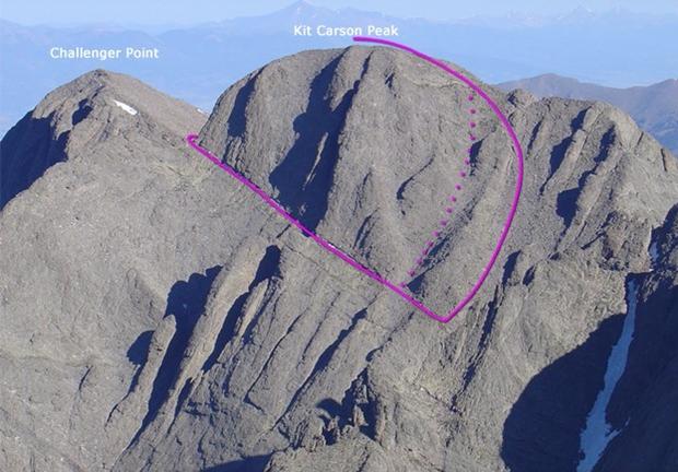 Kit Carson Climber Fall 5 (graphic of trail from 14ers.com) 