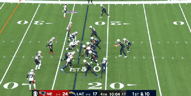 Justin Herbert incomplete to Austin Ekeler 