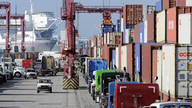 Truckers at Port of Long Beach (CA) 