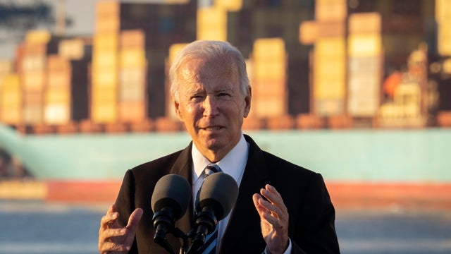 President Biden Discusses The Infrastructure Deal At Port Of Baltimore 