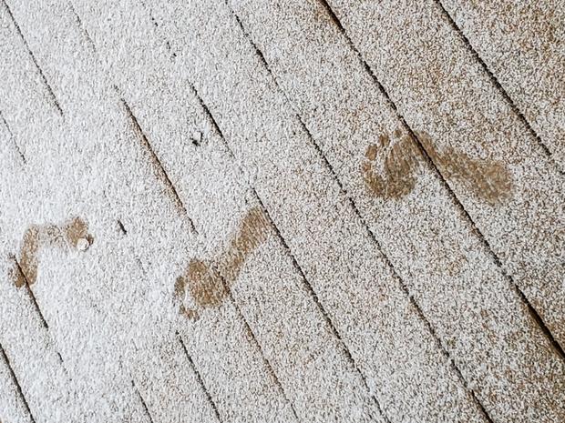 Footprints in the snow 