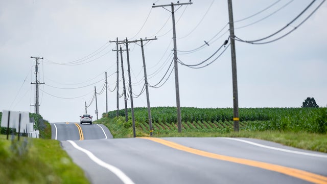 Country Road Near Farm In Oley Pennsylvania 