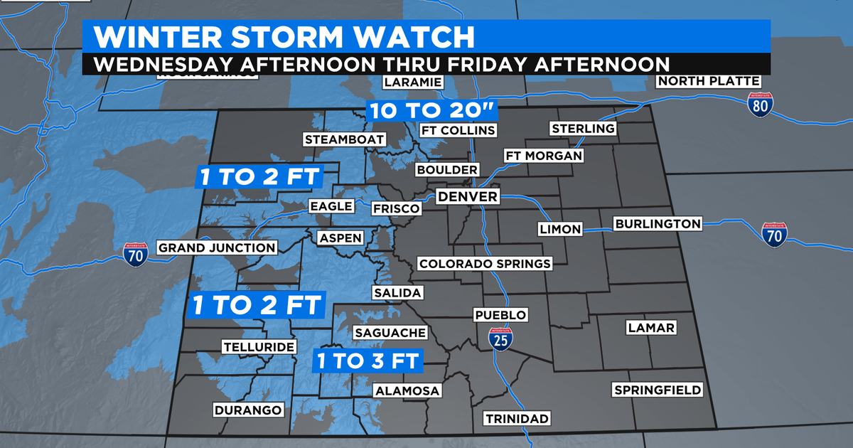 Colorado Weather: 1 to 3 Feet Of Snow Possible For Some Mountains - CBS ...