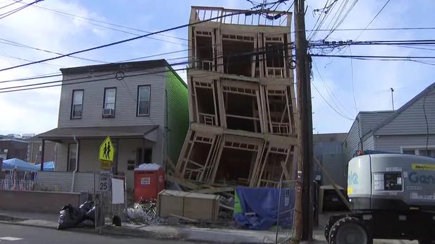 Jersey City Building Knocked Over By Wind 