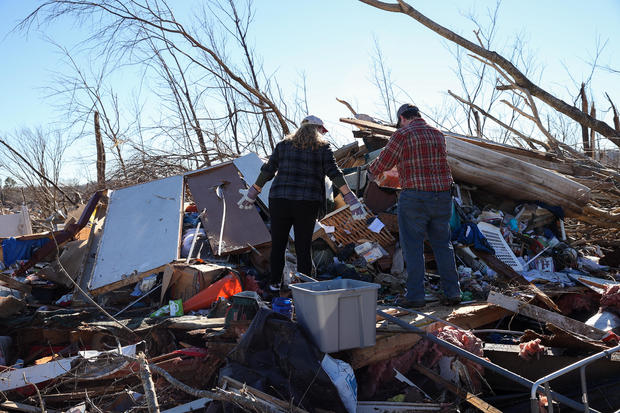 Aftermath of tornado in Kentucky 