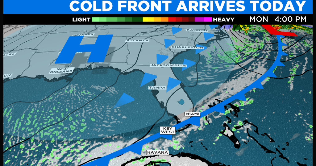 Cold Front Arrives in South Florida This Monday Adding Relief From A ...