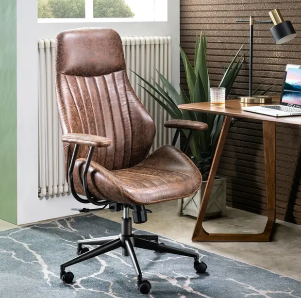 Ergonomic suede office chair 