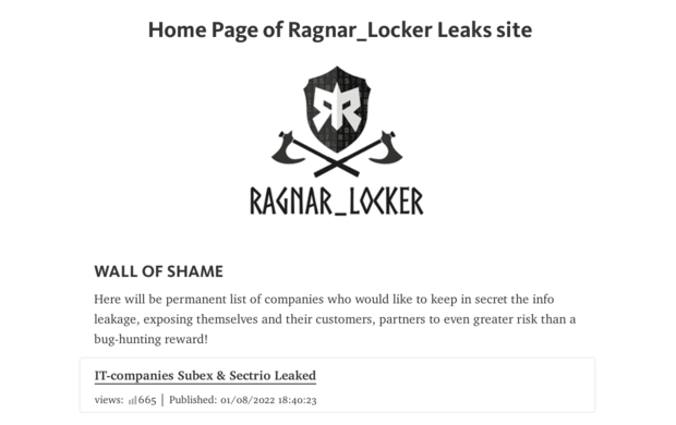 Cybersecurity Ransomware 2 (Ragnar leak site, from Audra) 