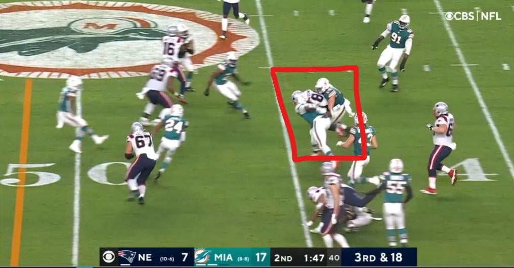 Initial contact on Kendrick Bourne 