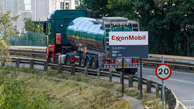 ExxonMobil tanker on the road 